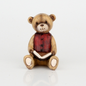 Dekorácia do detskej izby - soška medvedíka s knihou 8cm