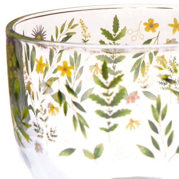 Dekorácia do kuchyne - Sklenený hrnček lúčny kvet