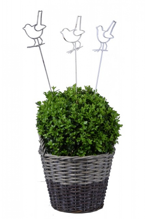 Dekorácia do kvetináča vtáčik biely 54cm