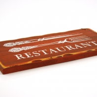Dekorácia do reštaurácie - tabuľka RESTAURANT 25x12,5cm