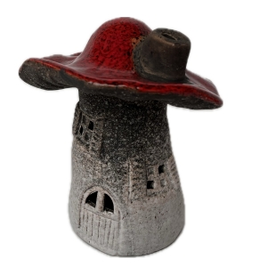 Dekorácia domček huba 12x12x14, 5cm Typ C