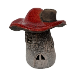 Dekorácia domček huba keramika 9x9x10,5cm Typ C