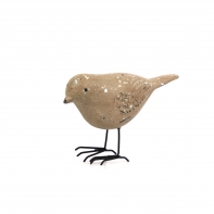 Dekorácie drevený vtáčik - imitace polyresin