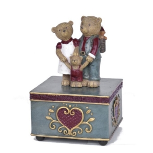 Dekorácie hracia skrinka Medvedíci 12x21x12cm
