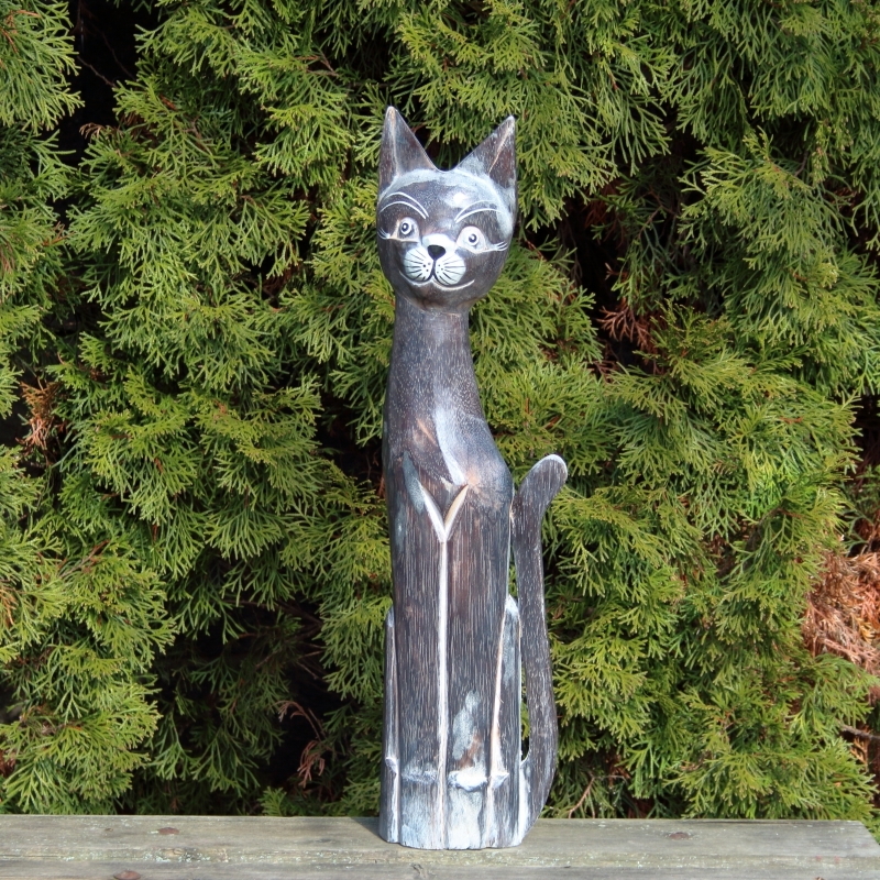 Dekorácia mačka tmavo hnedá 60cm