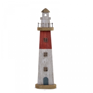 Dekorácia maják s vyhliadkou červený 53cm