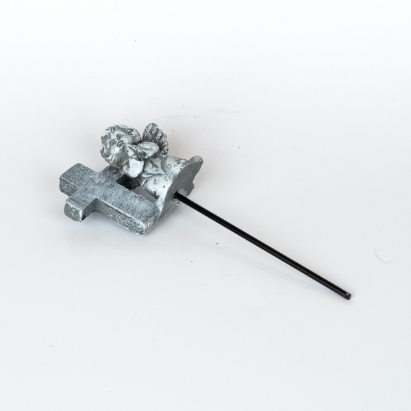 Dekorácia na hrob anjel s krížikom 16cm