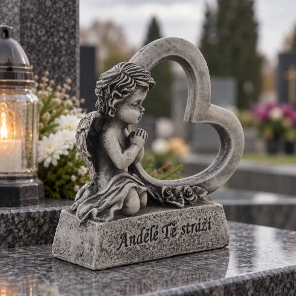 Dekorácia na hrob „Anjeli ťa strážia“ 10,5 cm