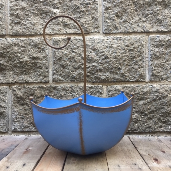 Dekorácia na stôl dáždnik modrý 38cm