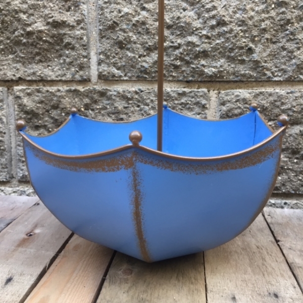 Dekorácia na stôl dáždnik modrý 38cm