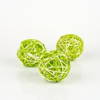 Dekorácia na stôl gule ratan 8cm zelená