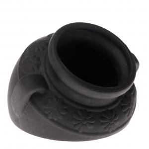 Dekorácia na záhradu keramická nádoba tmavá 17x13x16,5cm