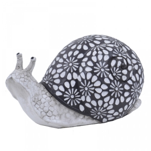 Dekorácia na záhradu šnek s kvetovanou ulitou veľký