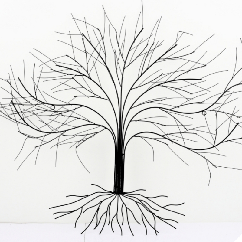 Dekorácia na stenu kovový strom 83x90cm