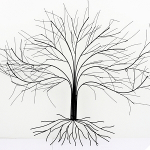 Dekorácia na stenu kovový strom 83x90cm