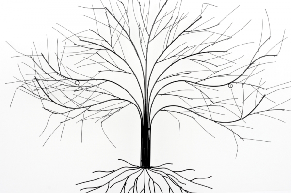 Dekorácia na stenu kovový strom 83x90cm