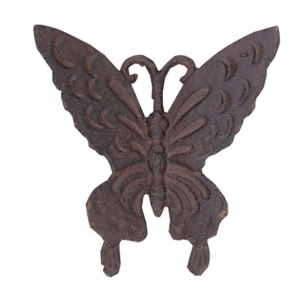 Dekorácia na stenu motýľ 10,7 x 2,1 x 10,6 cm liatina