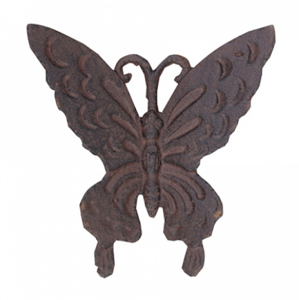 Dekorácia na stenu motýľ 10,7 x 2,1 x 10,6 cm liatina