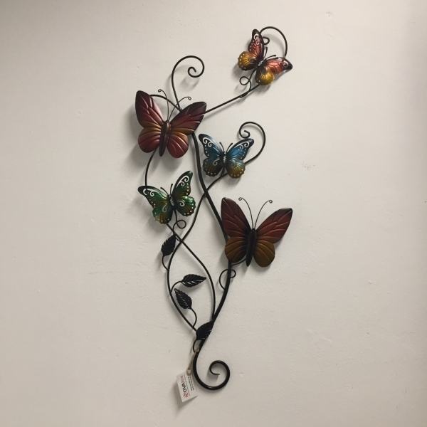 Dekorácia na stenu motýlí hejno 38×74×3cm