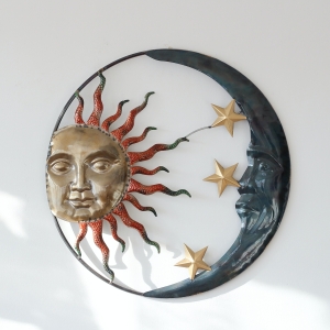 Dekorácia na stenu Slnko a Mesiac 51 cm kov