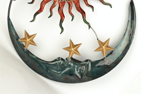 Dekorácia na stenu Slnko a Mesiac 51 cm kov