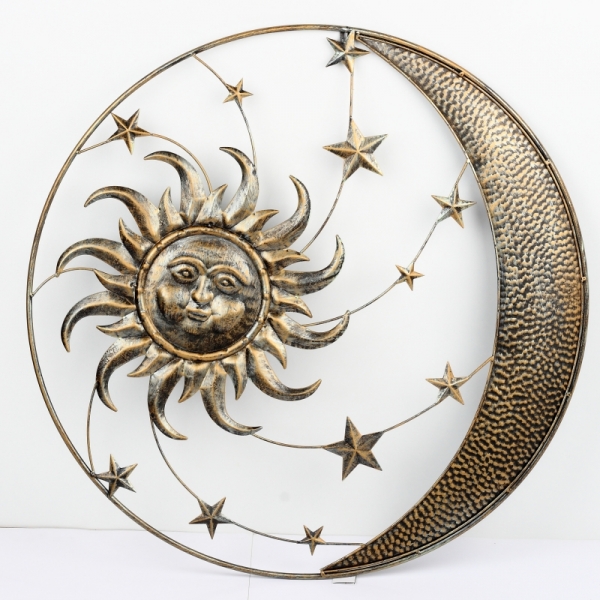 Dekorácia na stenu slnko a mesiac 75cm