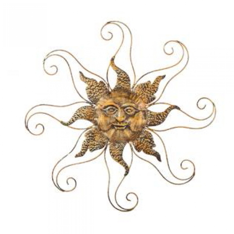 Dekorácia na stenu slnko zlaté 65cm