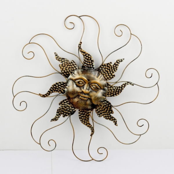 Dekorácia na stenu slnko zlaté 65cm