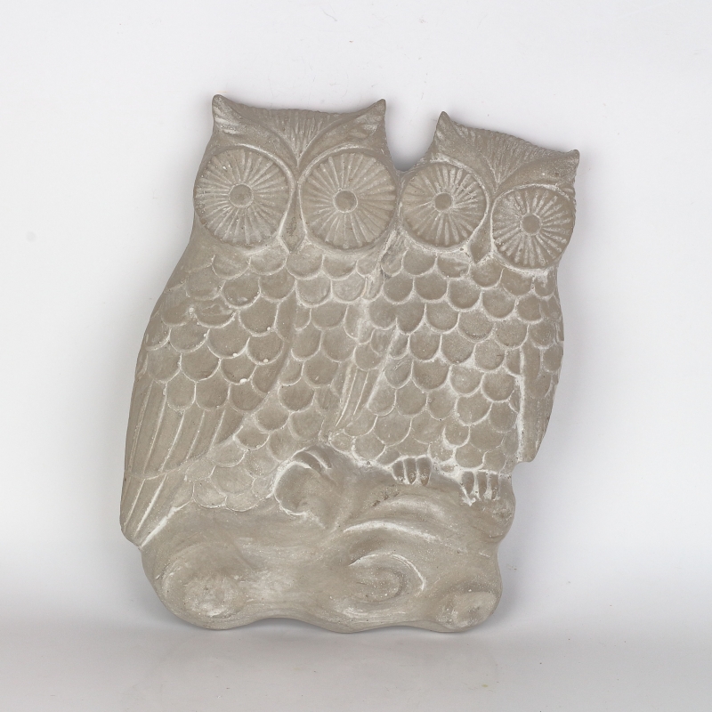 Dekorace na zeď sova beton 24x30,5x3 cm