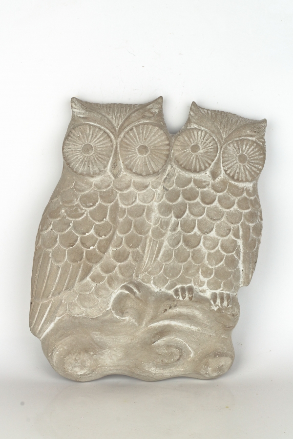 Dekorace na zeď sova beton 24x30,5x3 cm