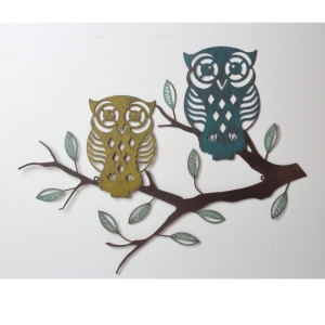 Dekorácia na stenu sovy 69x54cm