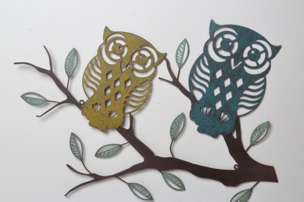 Dekorácia na stenu sovy 69x54cm