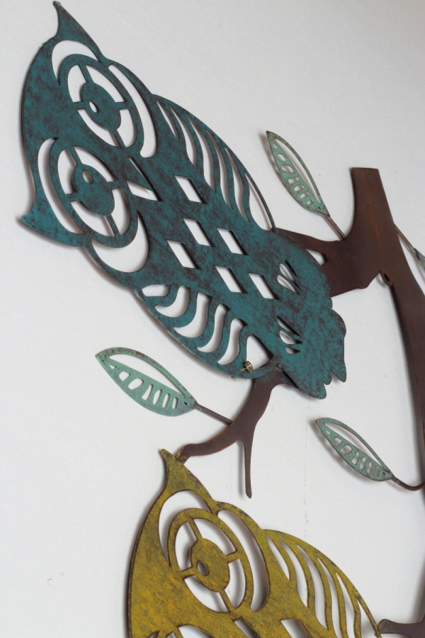 Dekorácia na stenu sovy 69x54cm