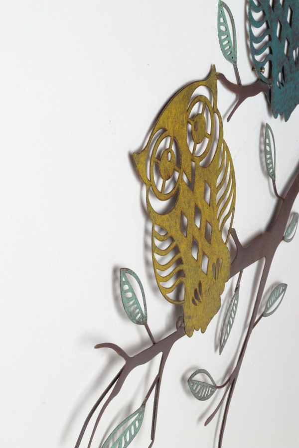 Dekorácia na stenu sovy 69x54cm