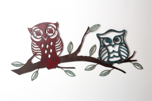 Dekorácia na stenu sovy 74x35cm