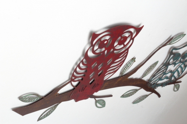 Dekorácia na stenu sovy 74x35cm