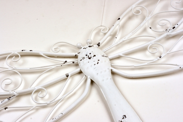 Dekorácia na stenu vážka biela 60cm