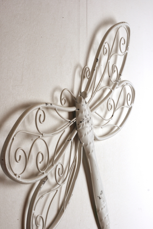 Dekorácia na stenu vážka biela 60cm