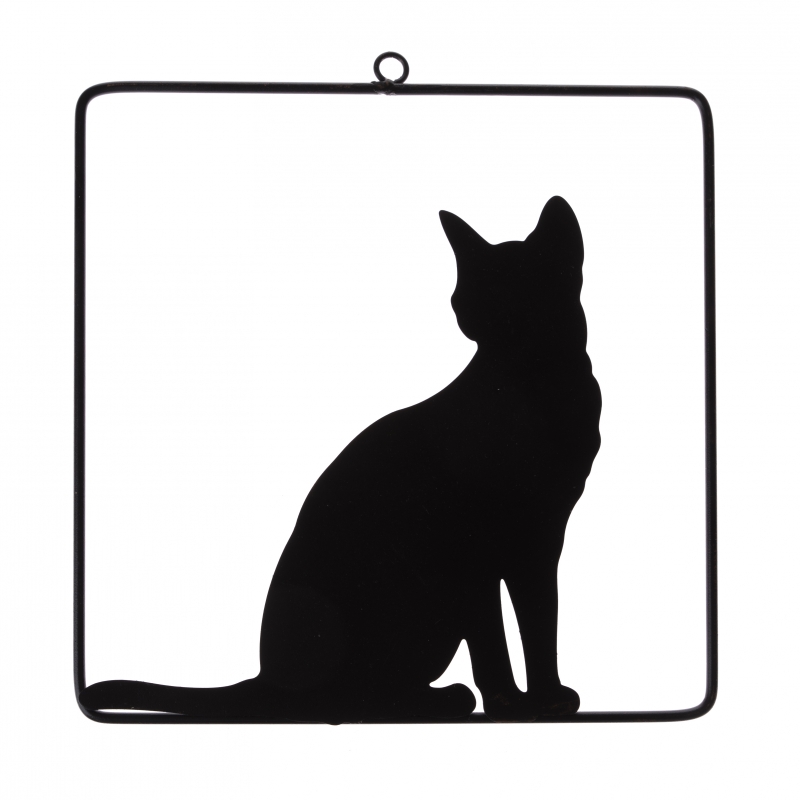 Dekorácia na stenu z kovu mačka 25x25cm