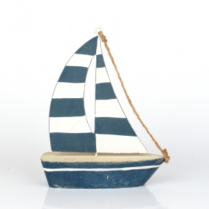 Dekorácia plachetnica tmavo modrá 17x22x7,8cm