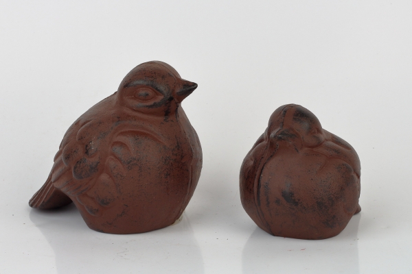 Dekorácia vtáčik liatina 12x12cm