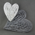 Dekorácie ratanové srdce biele - 30x37cm