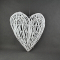 Dekorácie ratanové srdce biele - 50x57cm