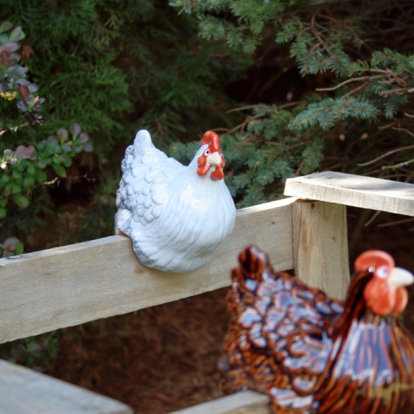 Dekorácie sliepka biela