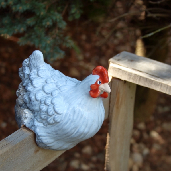 Dekorácie sliepka biela