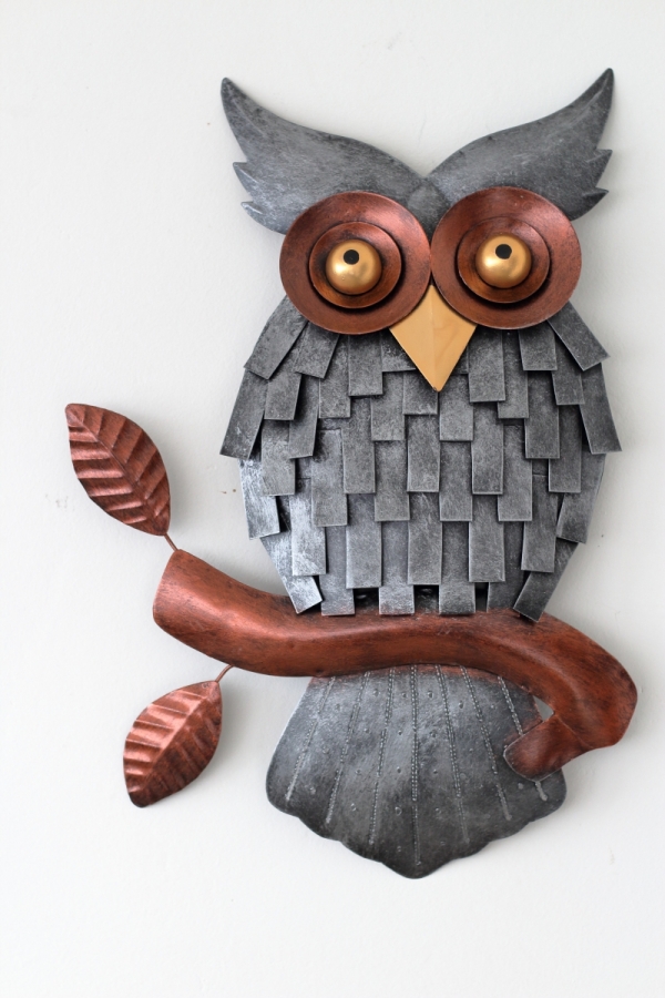 Dekorácie sova plech 45cm