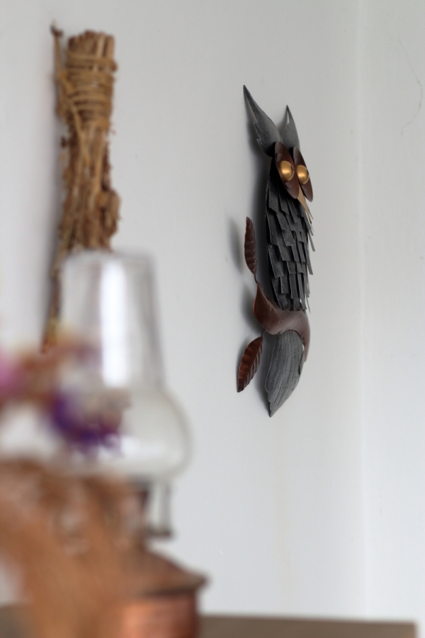 Dekorácie sova plech 45cm