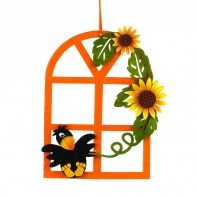 Dekorácia vrana v okne 14x20cm