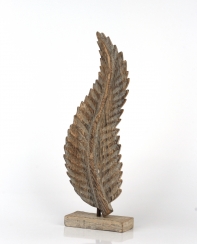 Dekorácia z prírodného dreva list 38cm