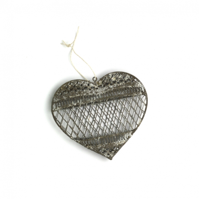 Dekorácia závesné srdce 3D 14,5 cm